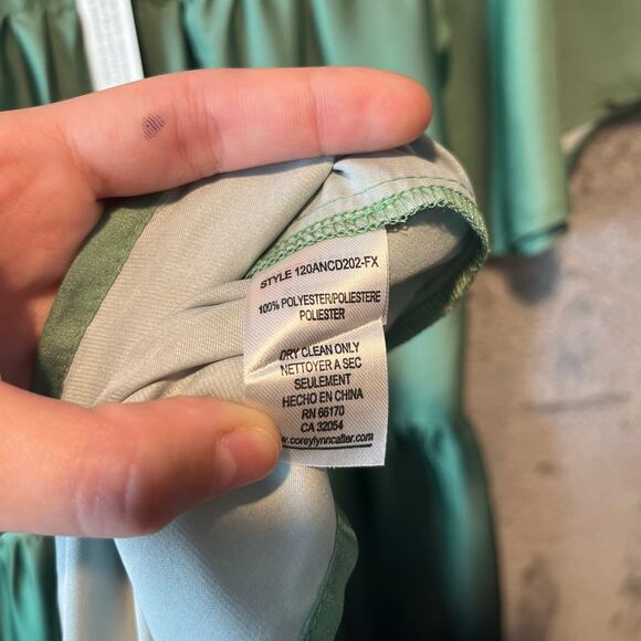 Anthropologie Corey Lynn Calter Gianna Tiered Maxi Dress Green Ombre Size XS New - Picture 3 of 8